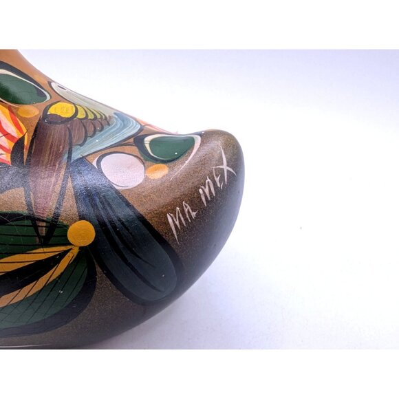 Vtg Tonala Ceramic Duck Hand Painted Mexican Folk Art Pottery Signed MA MEX - Picture 3 of 11